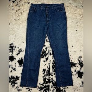 SADDLE King Men’s Vintage Dark Wash Outdoor Work Denim Jeans Size 42x36